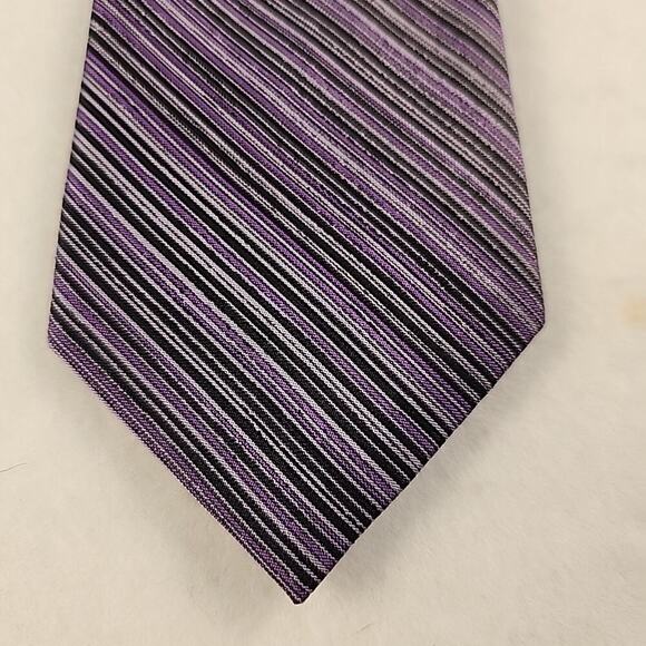 JOSEPH ABBOUD Men's 100% Silk Necktie Designer STRIPED 58x3 Purple EUC - Picture 1 of 5